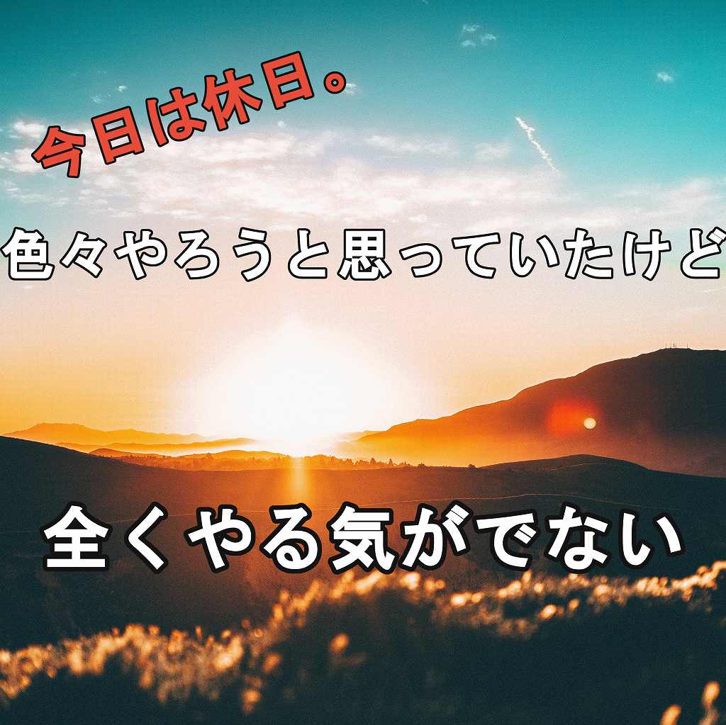 今日は休日 色々やろうと思っていたけど全くやる気が出ない ぬると